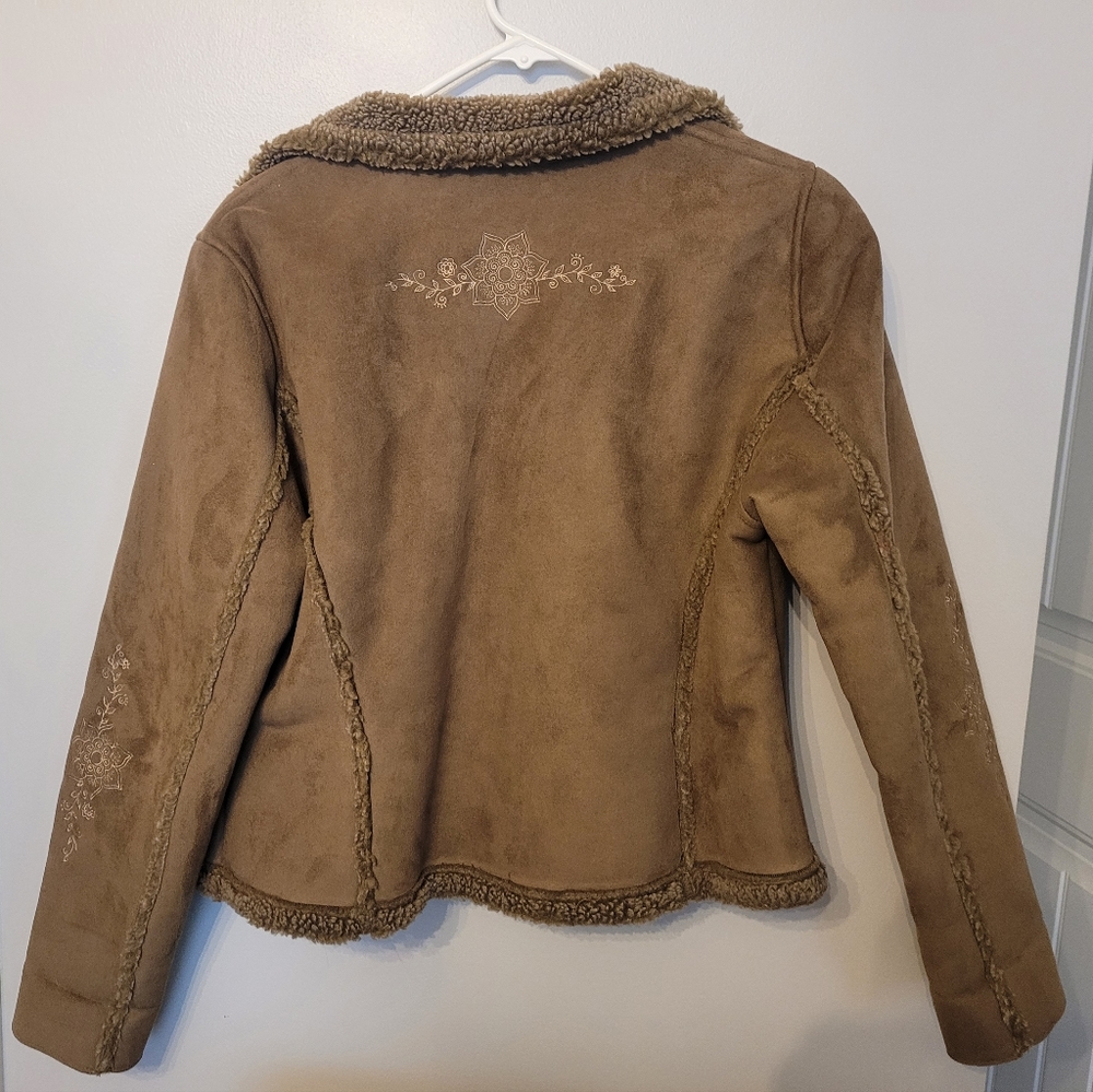 L. L. Bean Brown Lined Coat with Design